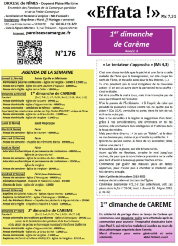 1er dimanche de Carême - Année A 1er dimanche de Carême - Année A